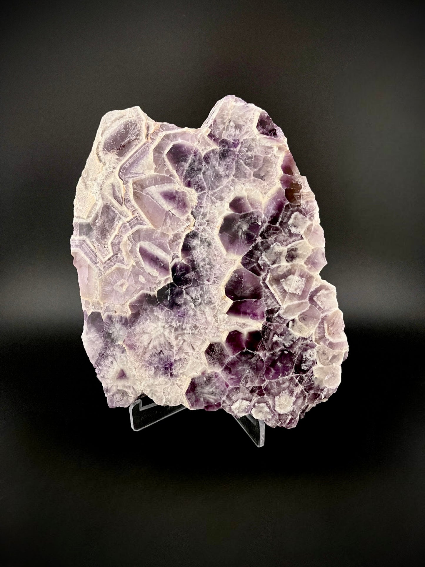 Exceptional Trapiche Amethyst Slab – Rare Geometric Crystal Formation