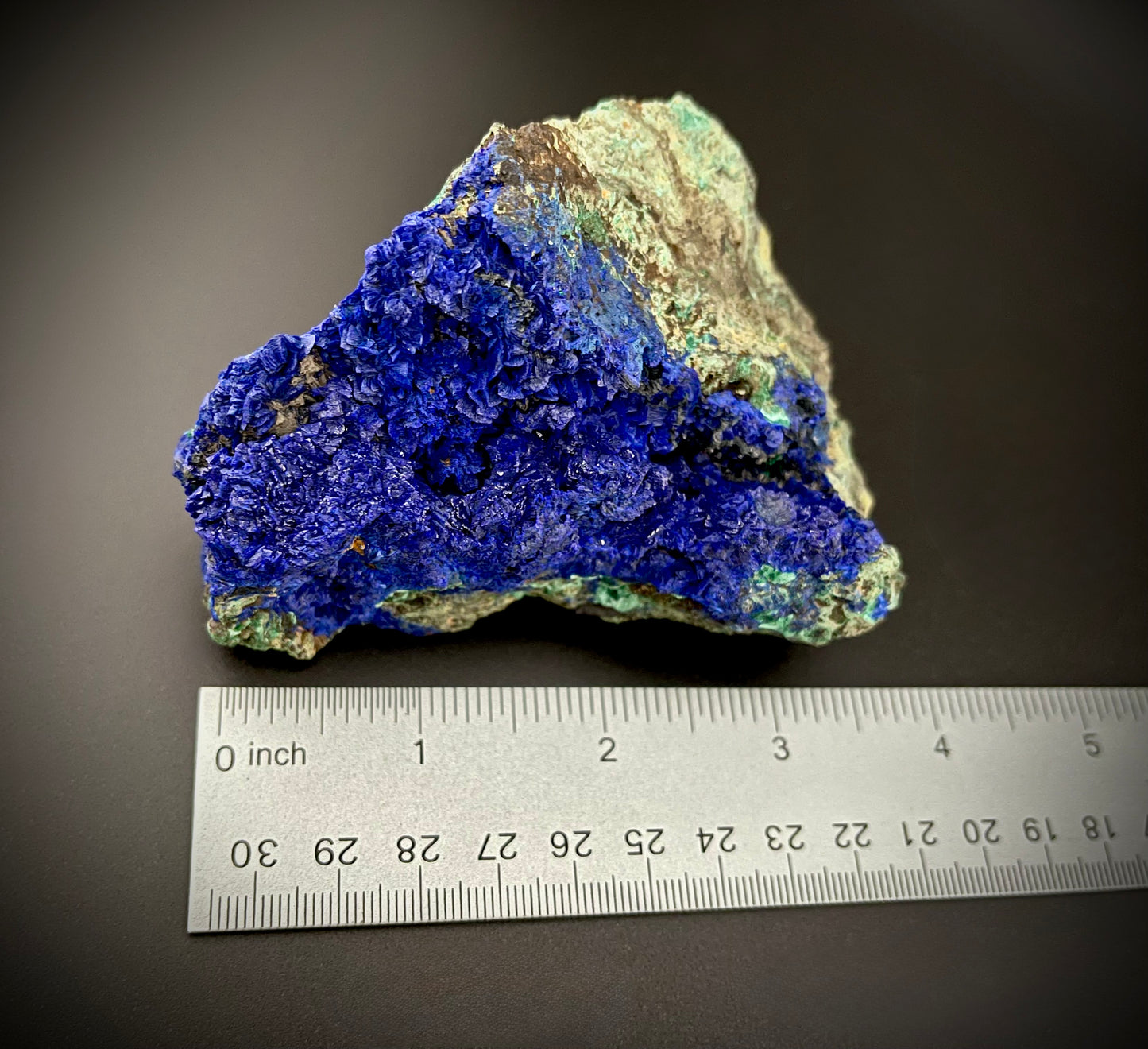 Majestic Azurite Mineral Specimen – Deep Blue Crystals with Natural Matrix & Malachite Inclusions