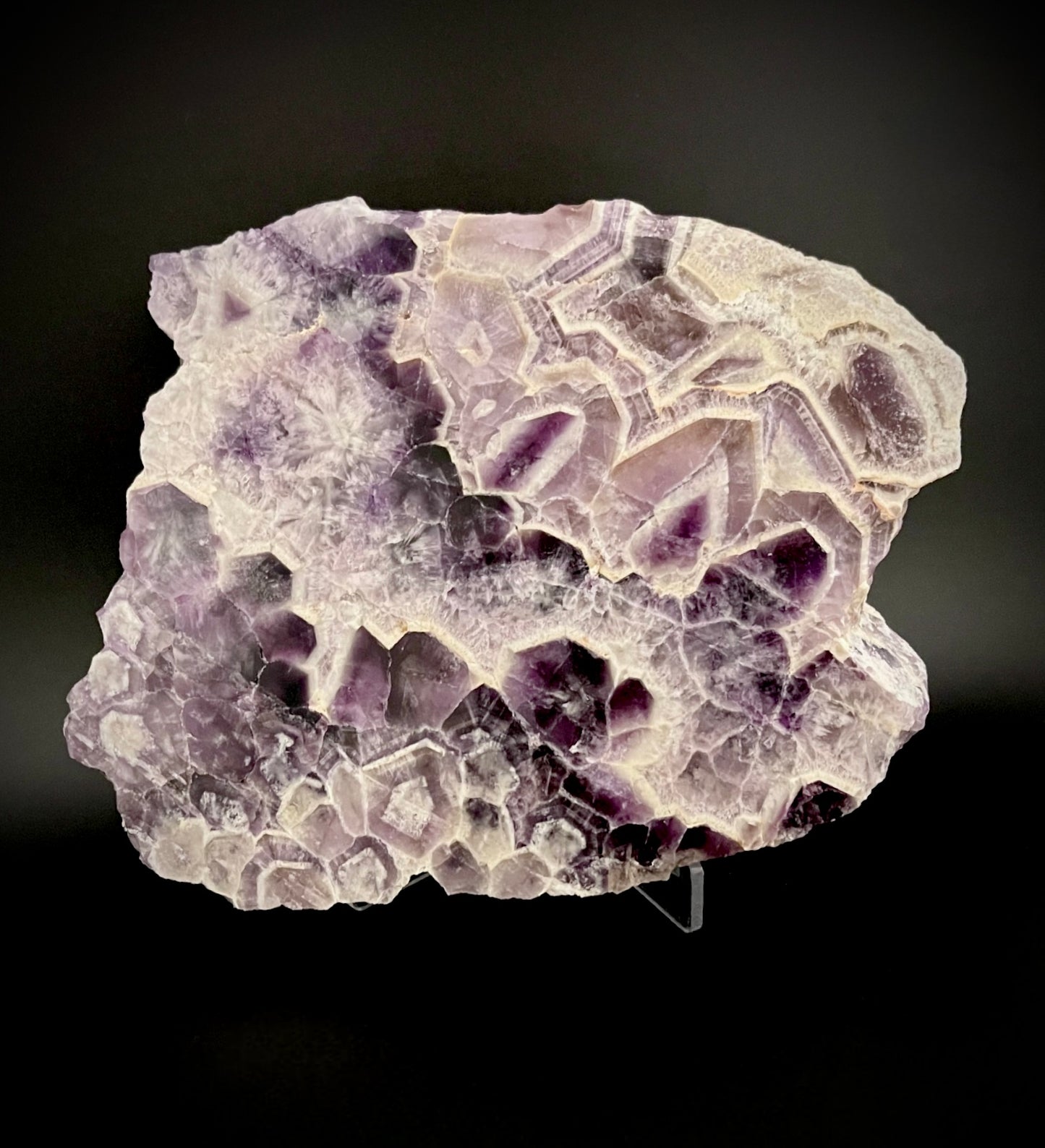 Exceptional Trapiche Amethyst Slab – Rare Geometric Crystal Formation