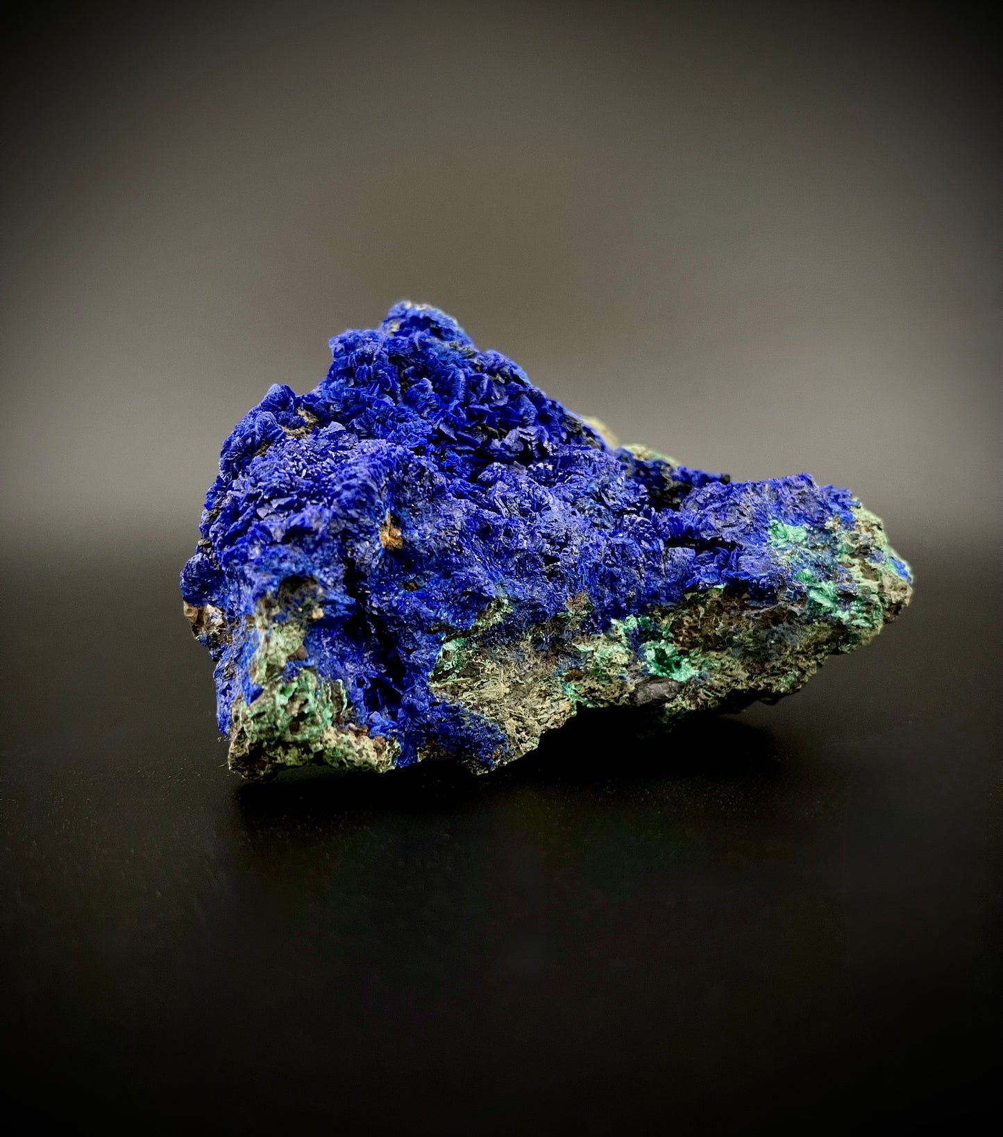 Majestic Azurite Mineral Specimen – Deep Blue Crystals with Natural Matrix & Malachite Inclusions