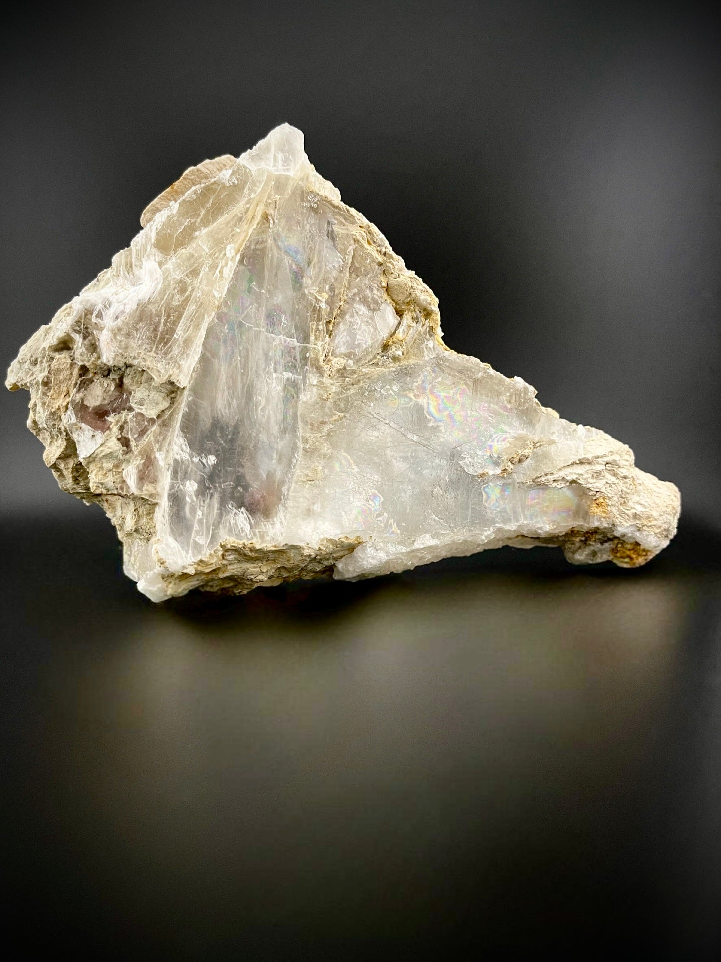Unique Angel Wing Selenite Specimen – Raw Crystal with Iridescent Rainbows
