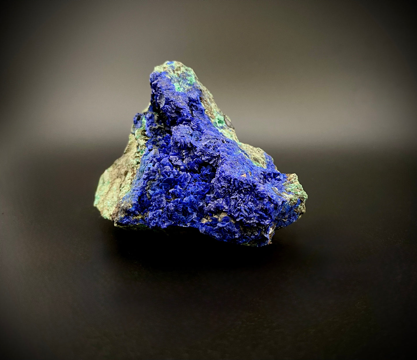 Majestic Azurite Mineral Specimen – Deep Blue Crystals with Natural Matrix & Malachite Inclusions