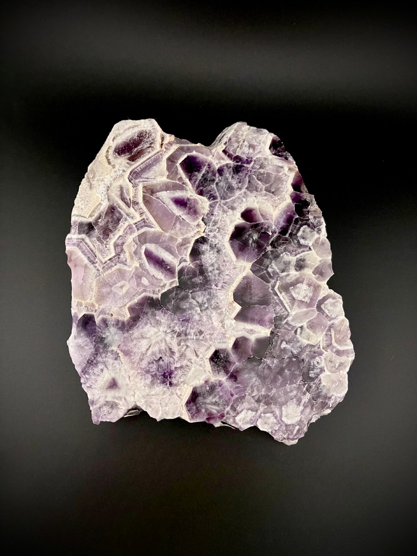Exceptional Trapiche Amethyst Slab – Rare Geometric Crystal Formation