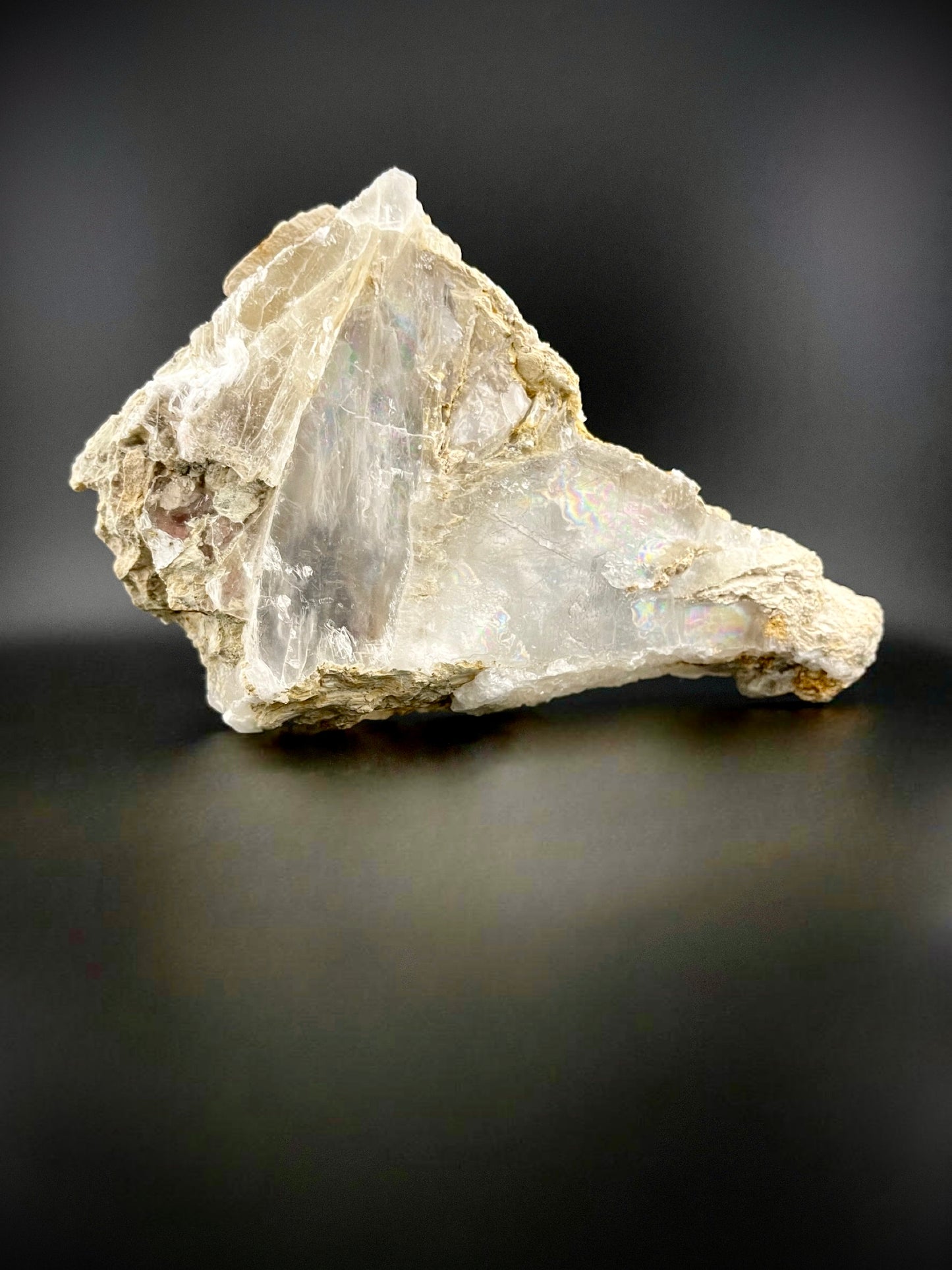 Unique Angel Wing Selenite Specimen – Raw Crystal with Iridescent Rainbows