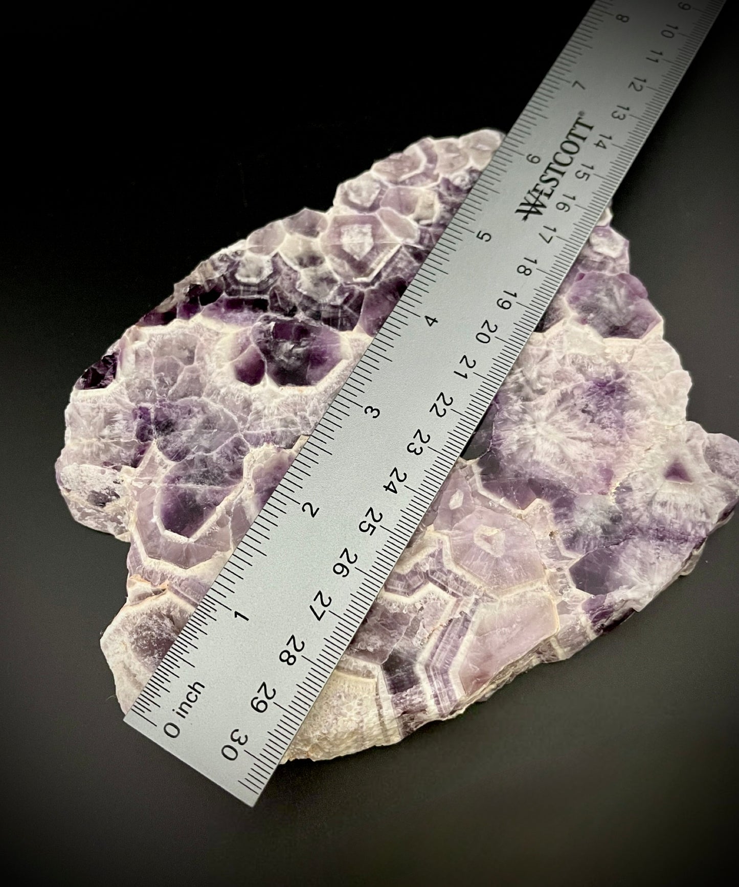 Exceptional Trapiche Amethyst Slab – Rare Geometric Crystal Formation