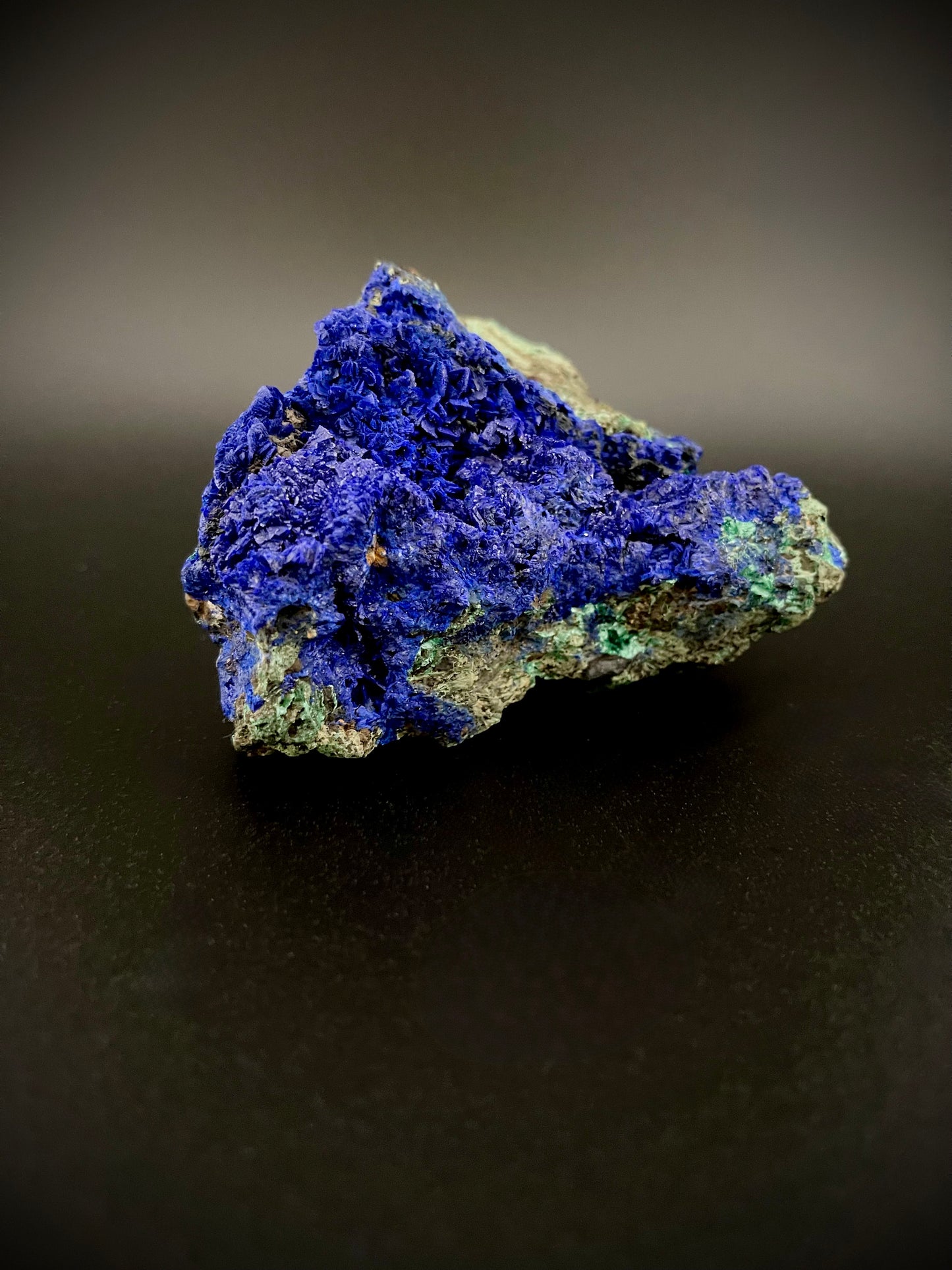 Majestic Azurite Mineral Specimen – Deep Blue Crystals with Natural Matrix & Malachite Inclusions
