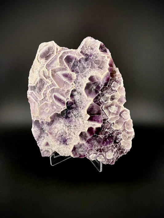 Exceptional Trapiche Amethyst Slab – Rare Geometric Crystal Formation