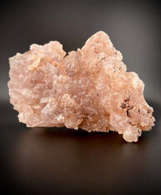 Rare Elestial Rose Quartz – Freestanding, Deep Peachy-Pink (364g)